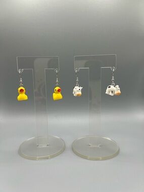 Cute Duck & Cow Dangle Earrings - Handmade #E0221C